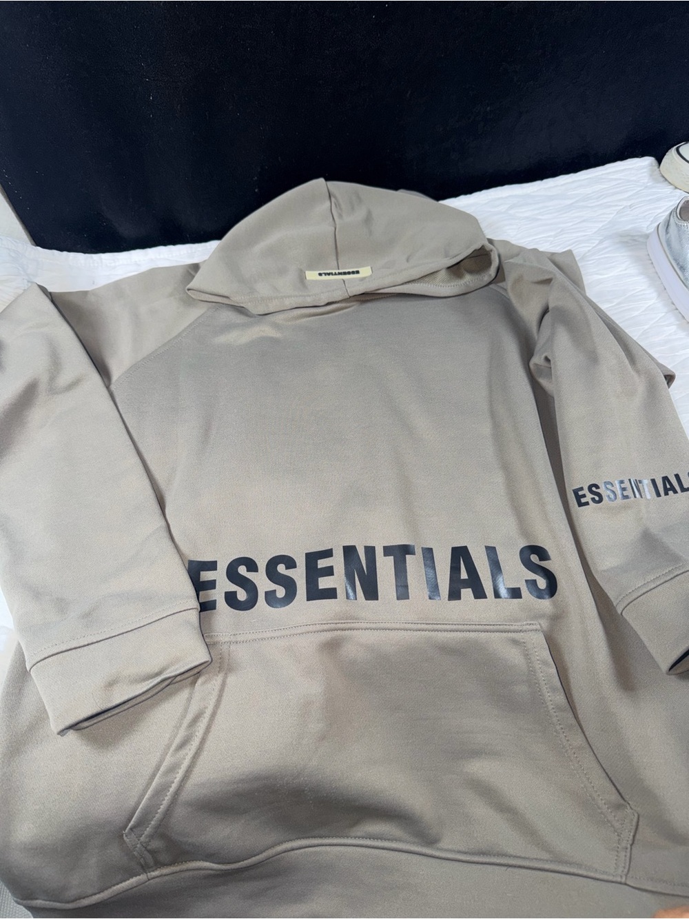 Essentials Men's Taupe Logo Pullover Hoodie